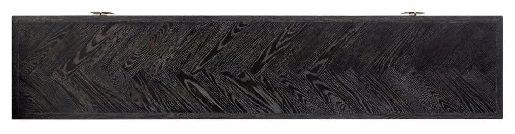 Blackbone Extra Large TV Unit with Brass Trim - Black, Oak