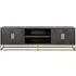 Blackbone Extra Large TV Unit with Brass Trim - Black, Oak