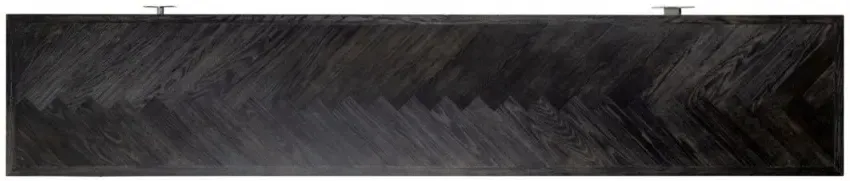 Blackbone Extra Large TV Unit with Silver Trim - Black, Oak