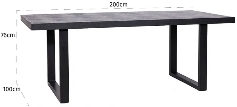Blax 8-Seater Dining Table - Black, Oak