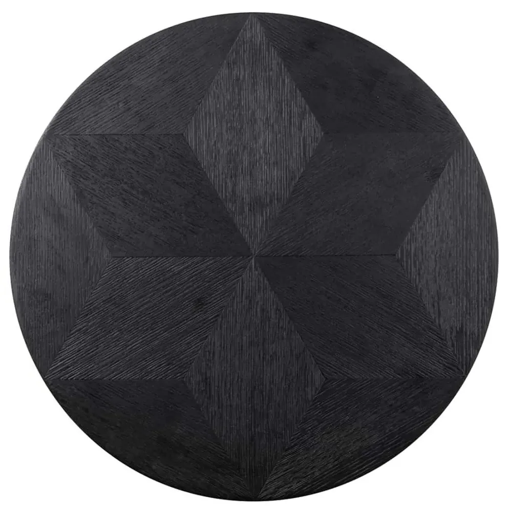Blax Round Side Table - Black, Oak