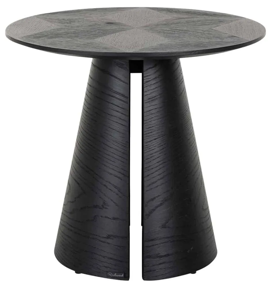 Blax Round Side Table - Black, Oak
