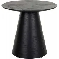 Blax Round Side Table - Black, Oak