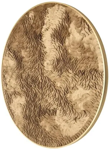 Bloom Round Wall Art - Gold