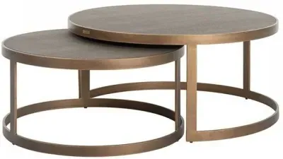 Bloomingville Round 2 Tier Coffee Table - Shagreen