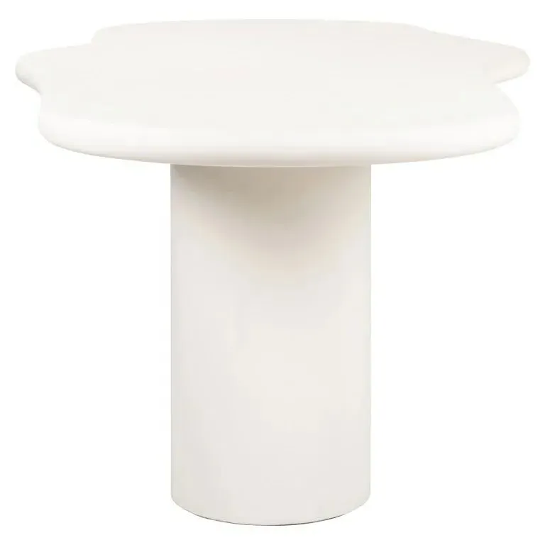 Bloomstone 12 Seater Pedestal Dining Table - White, Lime Plaster