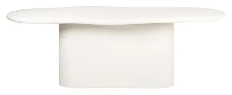 Bloomstone 12 Seater Pedestal Dining Table - White, Lime Plaster