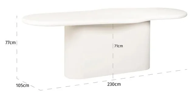 Bloomstone 12 Seater Pedestal Dining Table - White, Lime Plaster