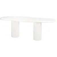 Bloomstone 12 Seater Pedestal Dining Table - White, Lime Plaster