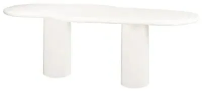 Bloomstone 12 Seater Pedestal Dining Table - White, Lime Plaster image
