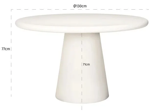 Bloomstone 4-Seater Round Pedestal Dining Table - White, Lime Plaster