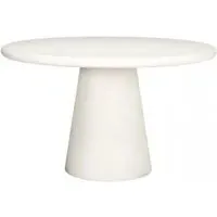 Bloomstone 4-Seater Round Pedestal Dining Table - White, Lime Plaster