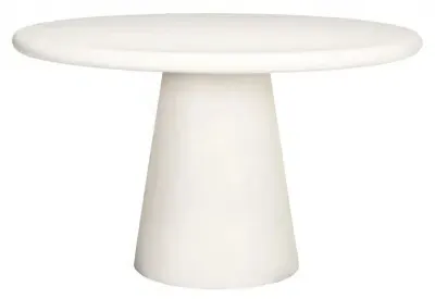 Bloomstone 4-Seater Round Pedestal Dining Table - White, Lime Plaster