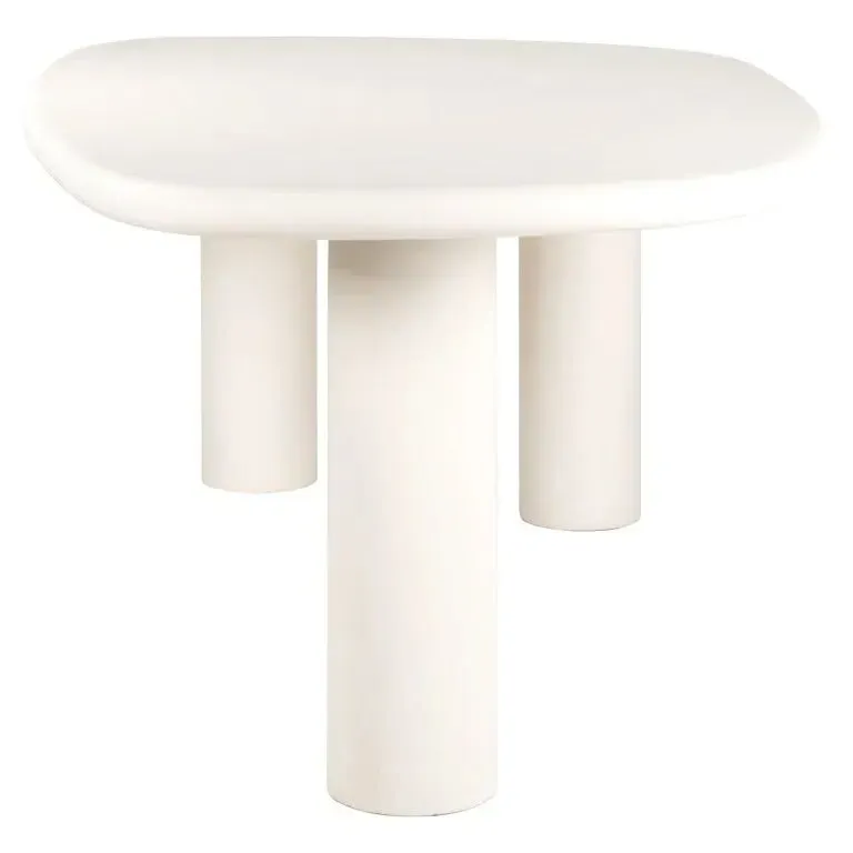 Bloomstone 8 Seater Pedestal Dining Table - White, Lime Plaster