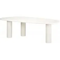 Bloomstone 8 Seater Pedestal Dining Table - White, Lime Plaster