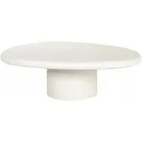 Bloomstone Curved Coffee Table - White, Lime Plaster