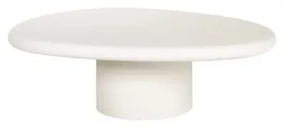 Bloomstone Curved Coffee Table - White, Lime Plaster image