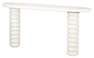 Bloomstone Curved Console Table - White, Lime Plaster image
