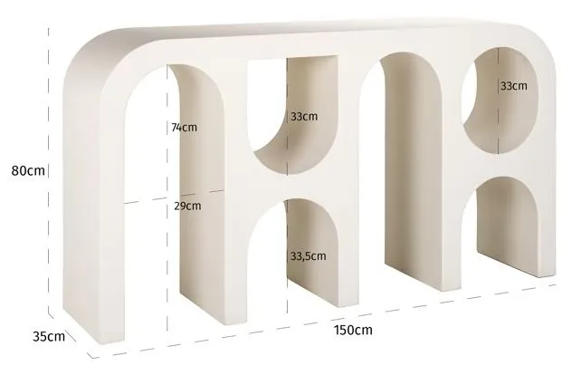 Bloomstone Large Console Table - Light Eco Plaster
