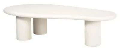 Bloomstone Large Curved Coffee Table - White, Lime Plaster