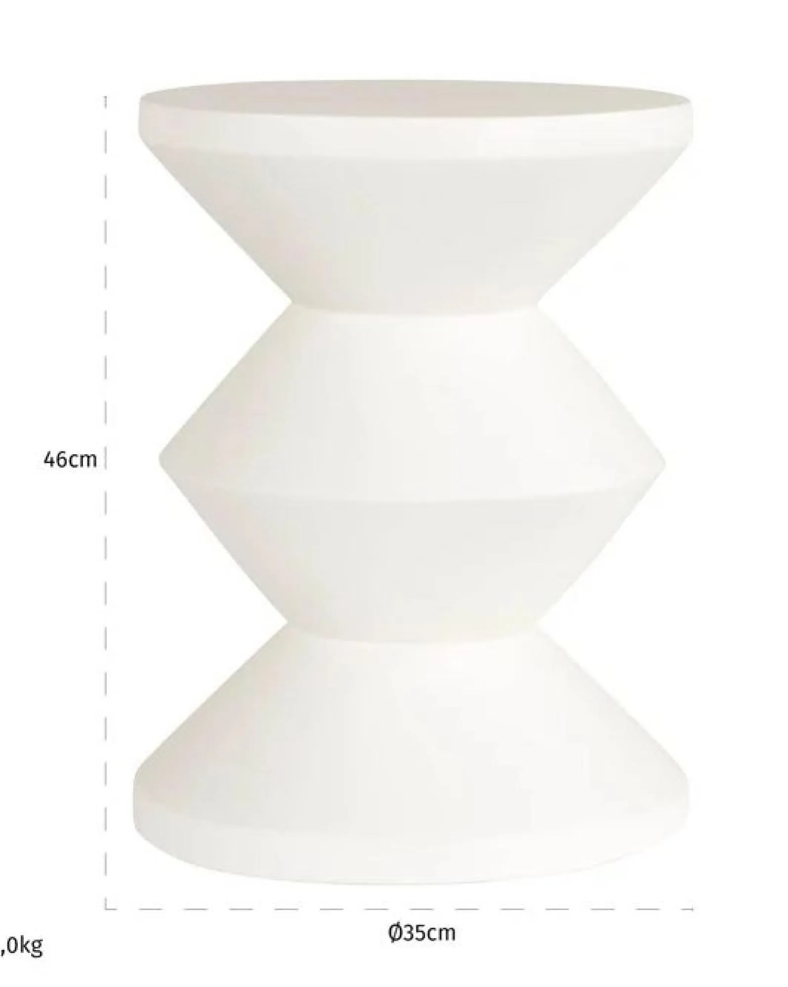 Bloomstone Round End Table - White, Lime Plaster