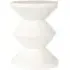 Bloomstone Round End Table - White, Lime Plaster