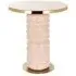 Bonsai Round End Table with Gold Trim - Pink