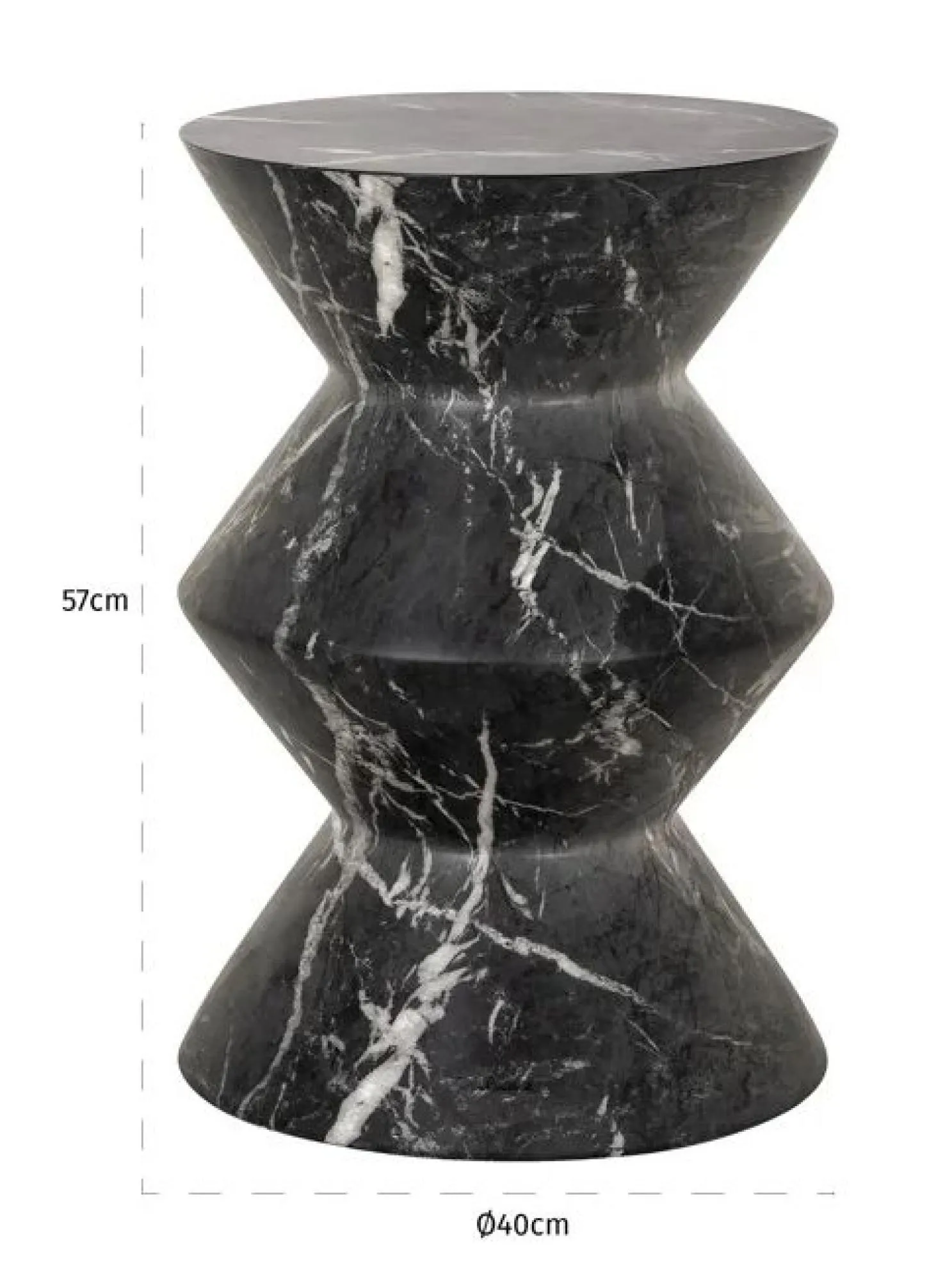 Bosco End Table - Black, Marble Effect