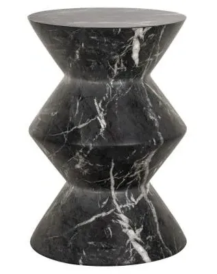 Bosco End Table - Black, Marble Effect image