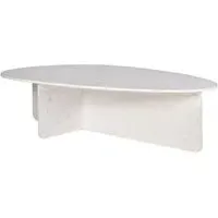 Brandon Curved Coffee Table - White, Marble