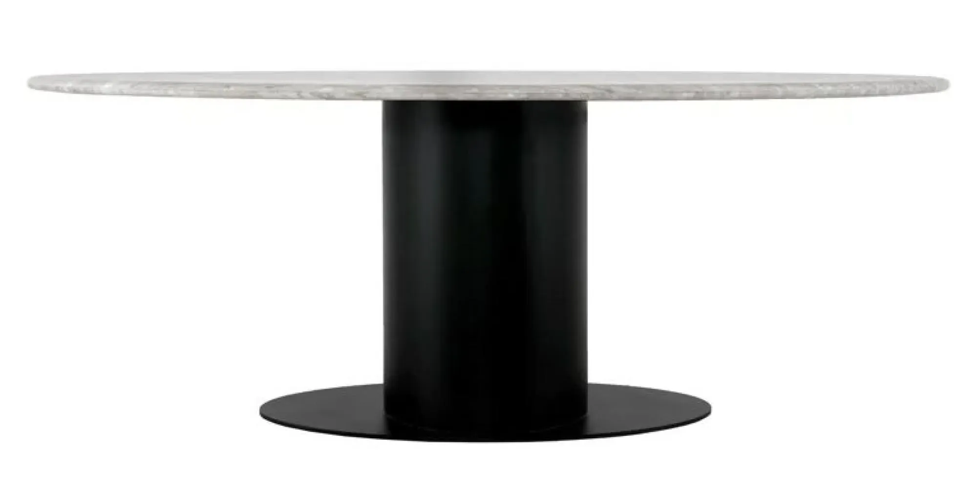 Brodman 8 Seater Oval Pedestal Dining Table - Grey Marble