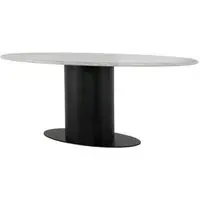 Brodman 8 Seater Oval Pedestal Dining Table - Grey Marble