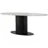 Brodman 8 Seater Oval Pedestal Dining Table - Grey Marble