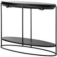 Calesta Oval Console Table - Black, Metal