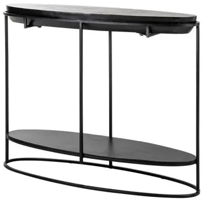 Calesta Oval Console Table - Black, Metal image