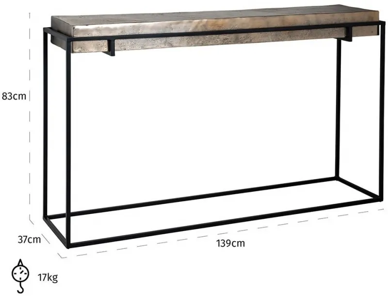 Calloway Console Table - Champagne Gold, Black