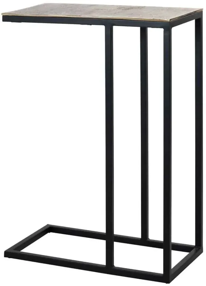 Calloway Sofa Side Table - Champagne Gold, Black
