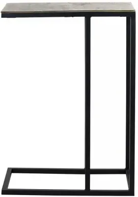 Calloway Sofa Side Table - Champagne Gold, Black image