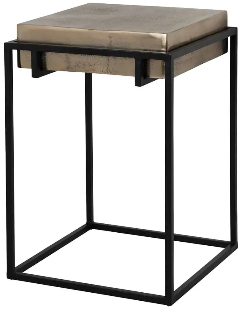 Calloway Square Side Table - Champagne Gold, Black