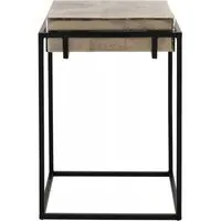Calloway Square Side Table - Champagne Gold, Black