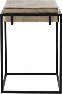 Calloway Square Side Table - Champagne Gold, Black image