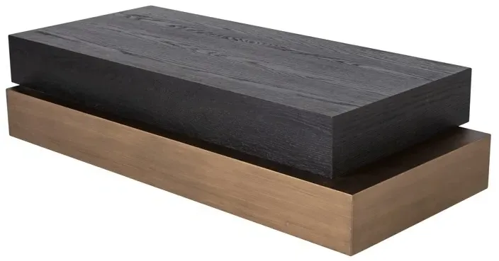 Cambon Layered Coffee Table - Dark Coffee, Oak