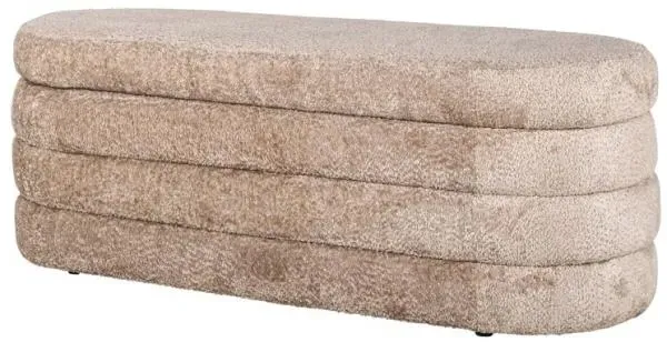 Camille Fabric Pouffe - Natural