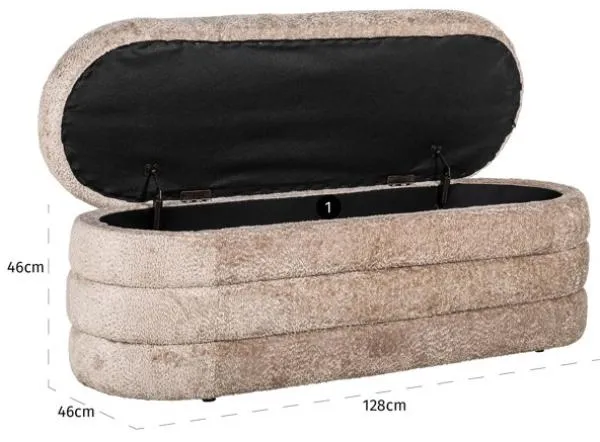 Camille Fabric Pouffe - Natural