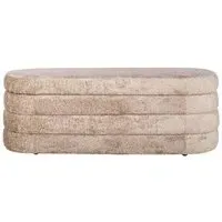 Camille Fabric Pouffe - Natural