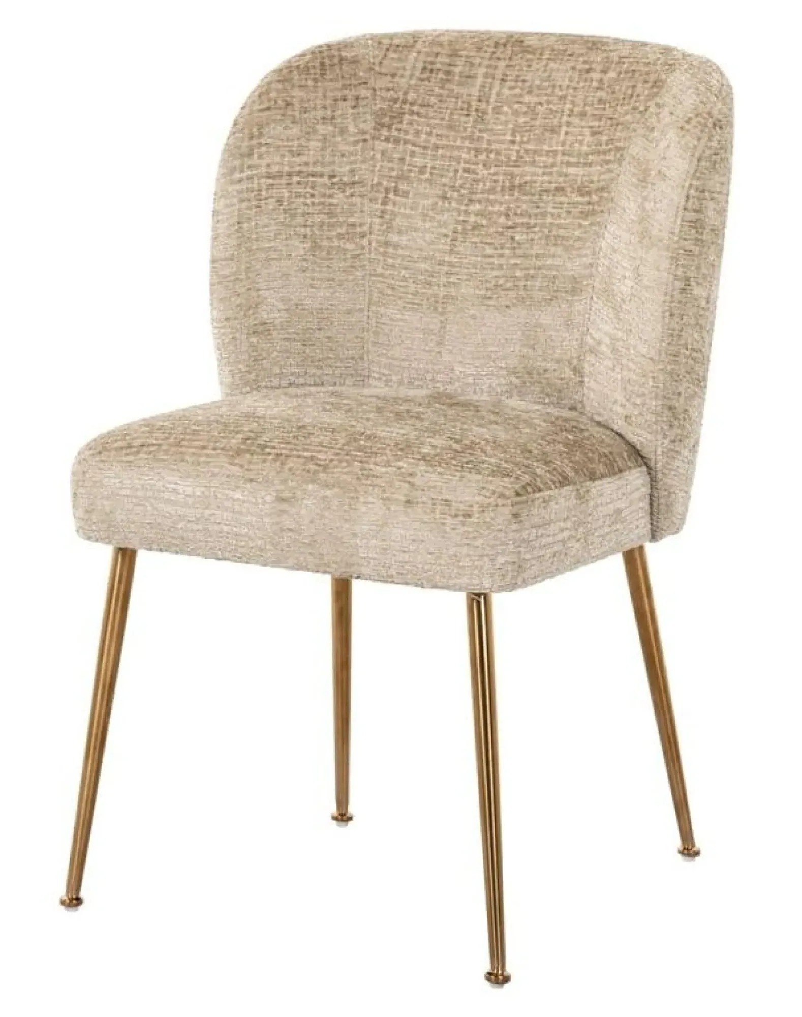 Cannon Dining Chair with Brushed Gold Legs - Sand, Fabric