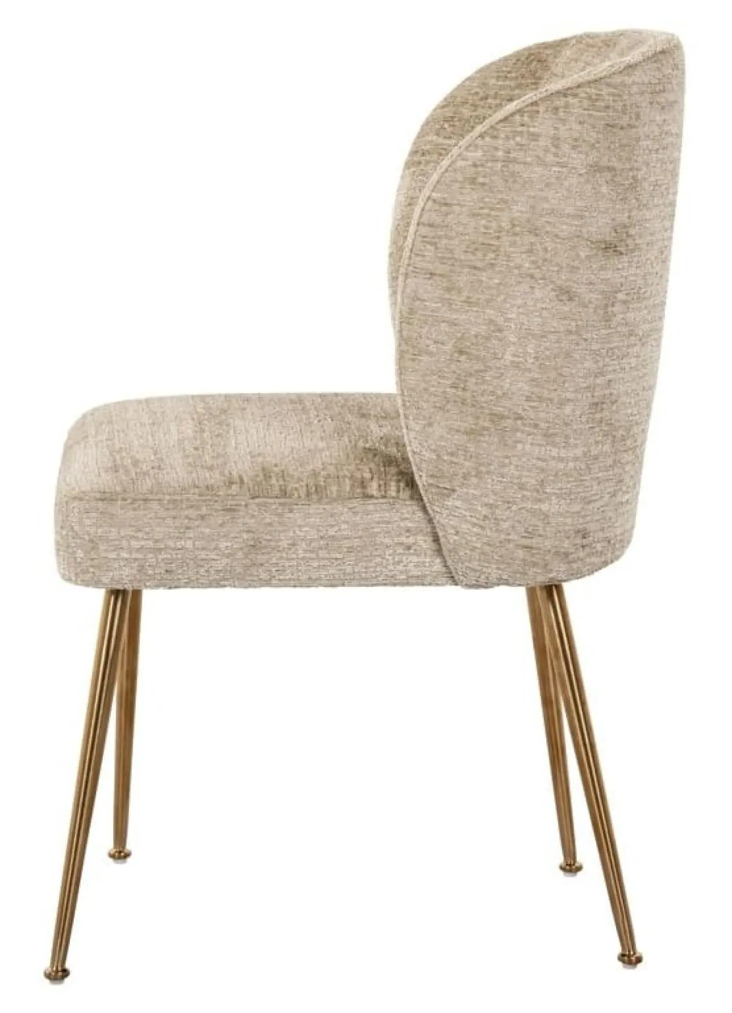 Cannon Dining Chair with Brushed Gold Legs - Sand, Fabric