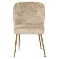 Cannon Dining Chair with Brushed Gold Legs - Sand, Fabric