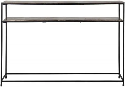 Chandon Console Table with Shelf - Champagne Gold, Aluminum image