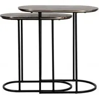 Chandon Set of 2 Oval Side Tables - Champagne Gold, Aluminium